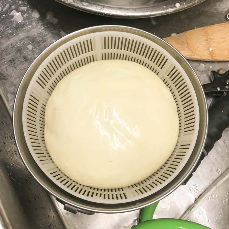 Forming Mozzarella cheese